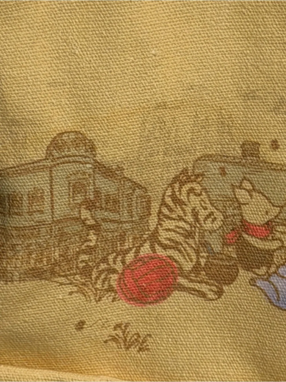 Disney Yellow Canvas Tote with Gray Trim and Character Print